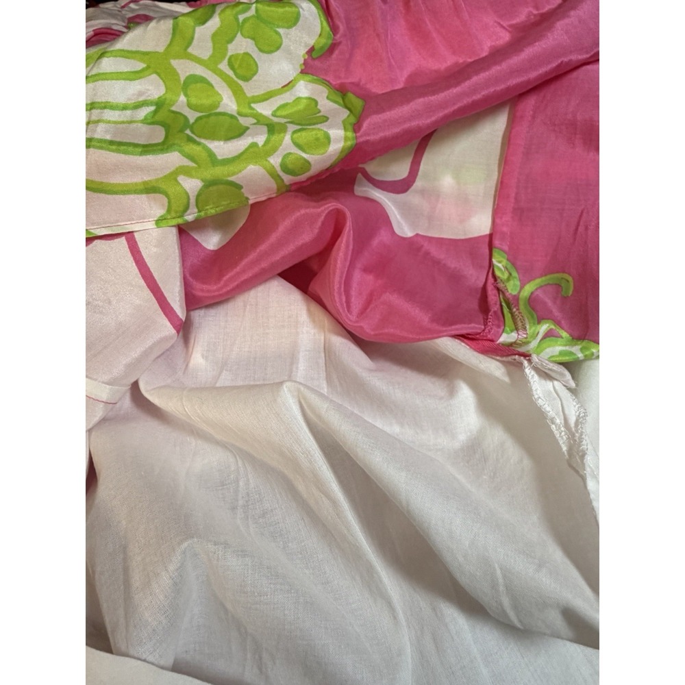 Lilly Pulitzer Strapless Dress W Size 8 Pink Floral Silk Cotton Resort Sundress - Picture 16 of 16
